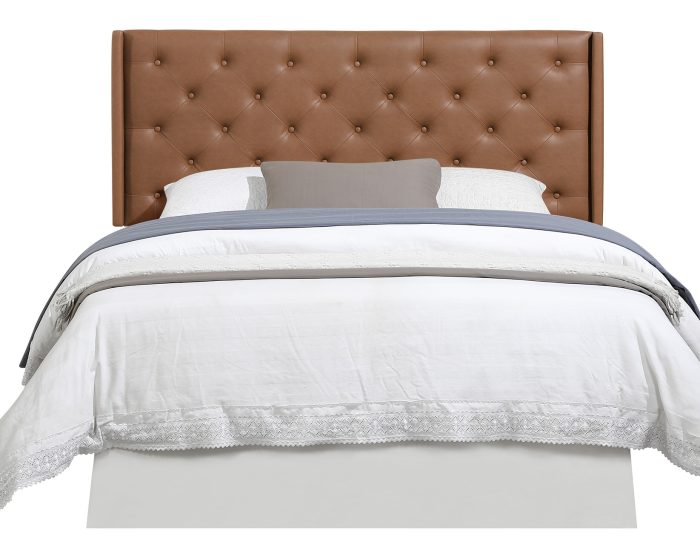 Maria Queen/Full Button-Tufted Vegan Leather Headboard