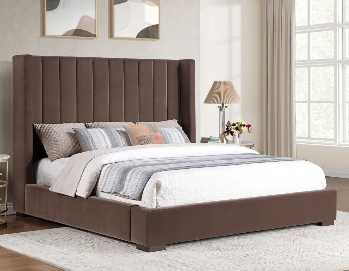 Pearson King or Queen Bed, Chocolate Velvet