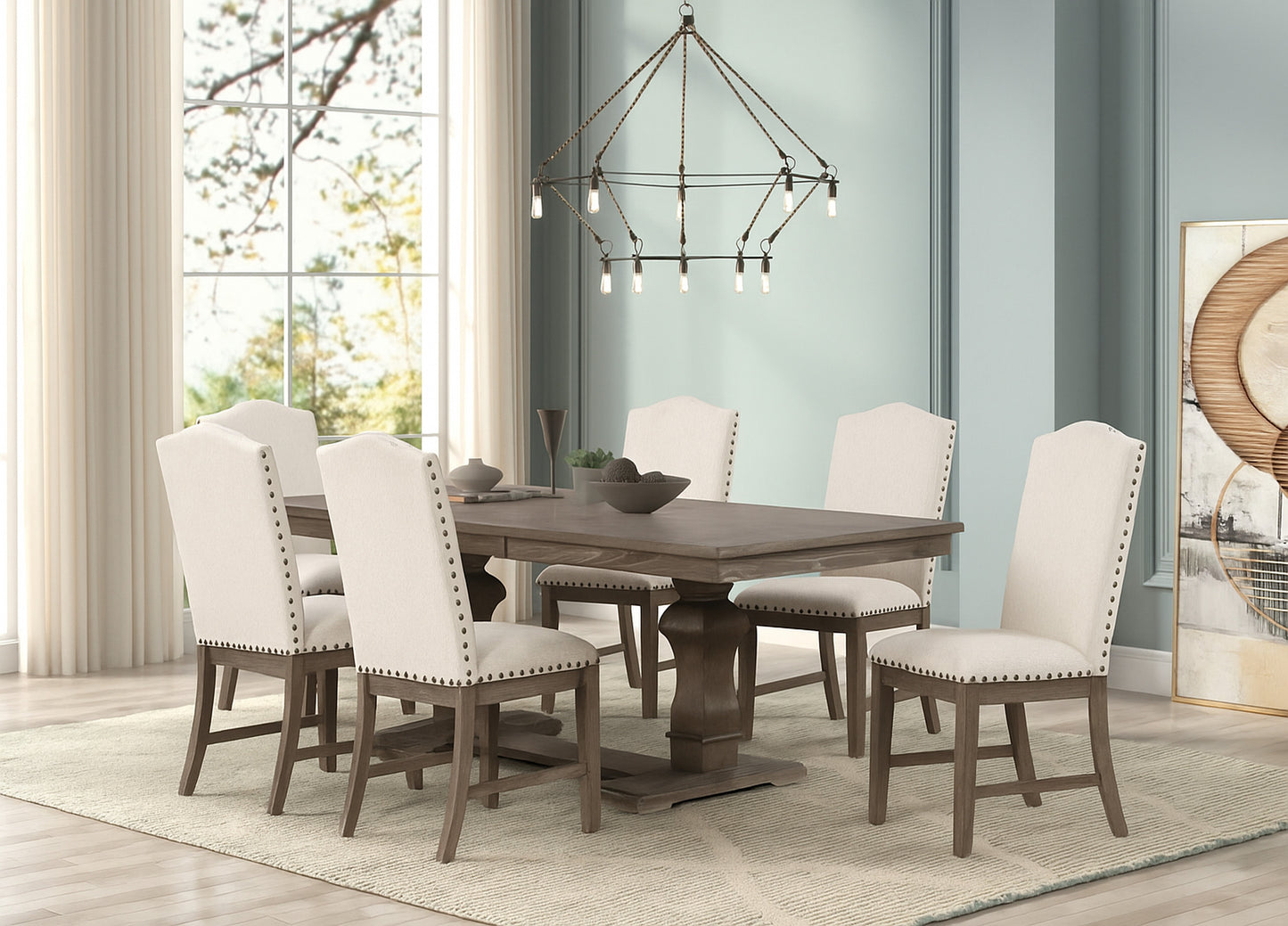 7PC DINING TABLE & 6 CHAIRS