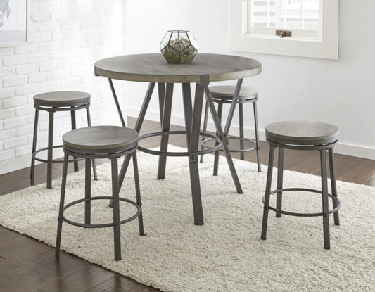 Portland 5 Piece 42-inch Round Counter Dining Set (Table & 4 Counter Stool’s)
