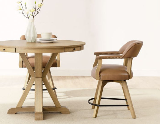 Rylie Gamet Counter Table & Counter Chairs, Natural Finish