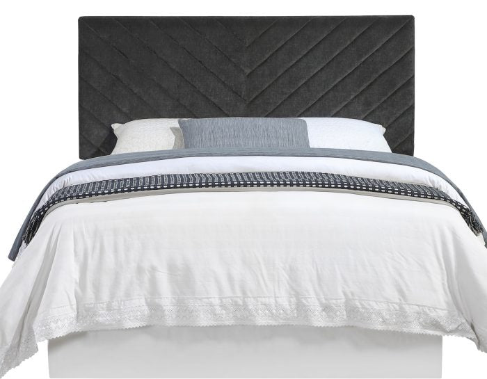 Tara Queen/Full Chevron Dark Gray Headboard