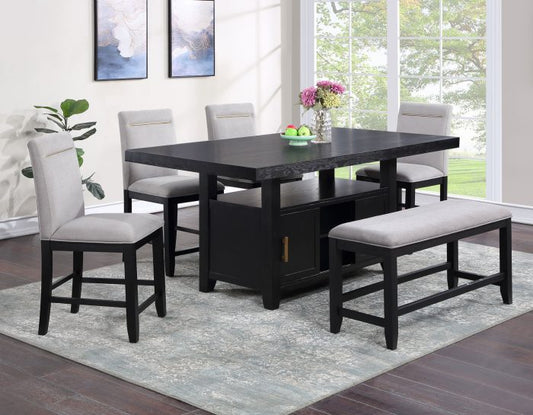 Yves Storage Counter Dining Table & Counter Chairs