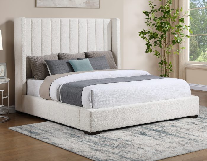 Pearson King Bed, Cream Velvet