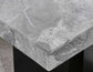 Artemis 70″ Rect Gray Marble Table & Black Finish w/ White Vegan Leather Chairs