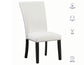 Artemis 70″ Rect Gray Marble Table & Black Finish w/ White Vegan Leather Chairs