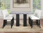 Artemis 5-piece 54″ Square Gray Marble Counter Table with Artemis White Vegan Leather Counter Chairs
