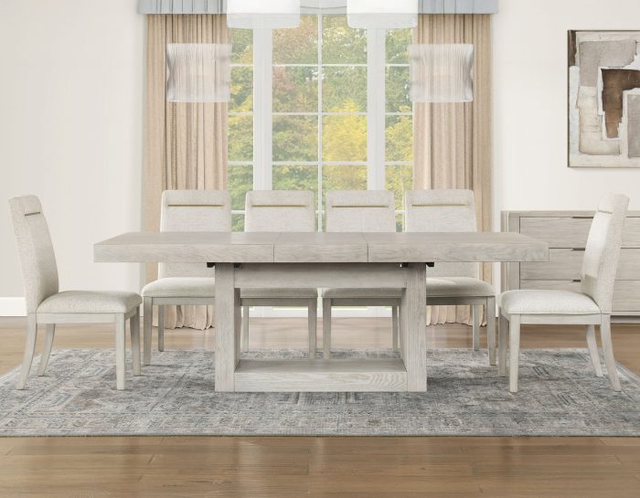 Garland Dining Table-Chairs, Distressed Greige Finish
