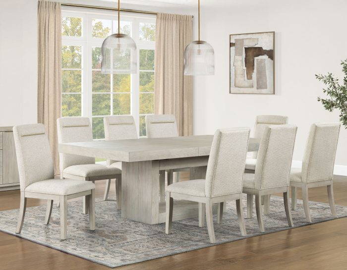 Garland Dining Table-Chairs, Distressed Greige Finish