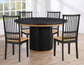 Magnolia Black Round Dining Set with Wooden Seat Chair (52 inch)