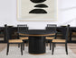 Magnolia Black Round Dining Set with Wooden Seat Chair (52 inch)