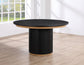 Magnolia Black Round Dining Set with Wooden Seat Chair (52 inch)