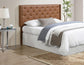 Maria Queen/Full Button-Tufted Vegan Leather Headboard