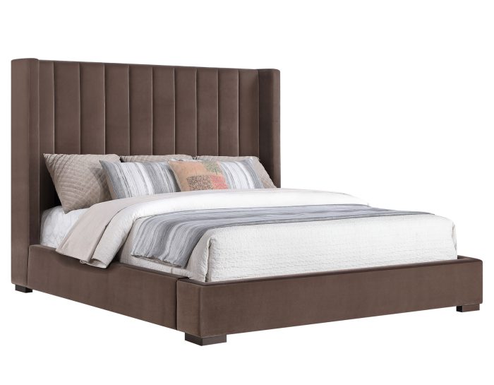 Pearson King or Queen Bed, Chocolate Velvet