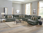Como 7 Piece Leather Power Sectional (STEEL)
