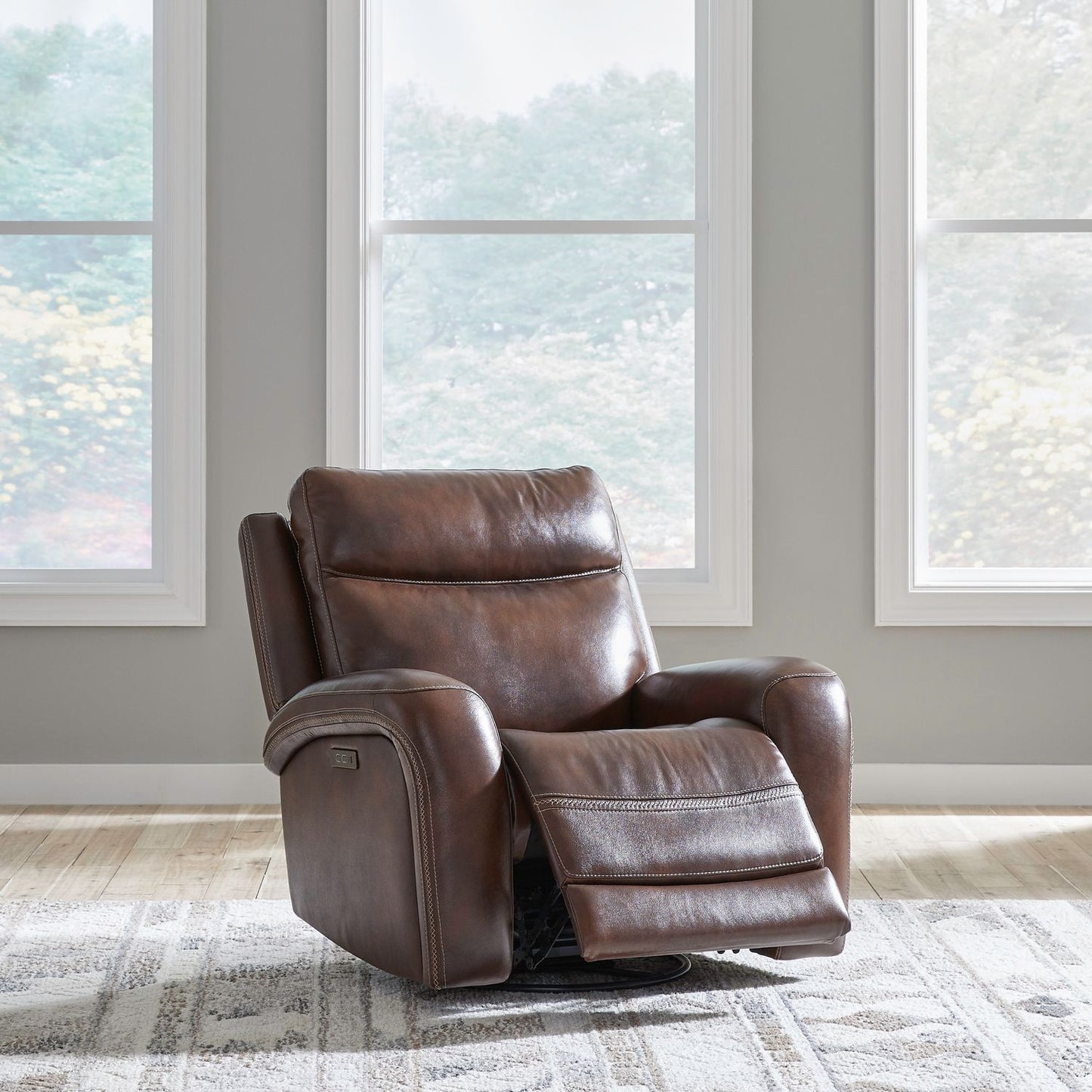 Blair Cognac Leather Dual Power Recliner