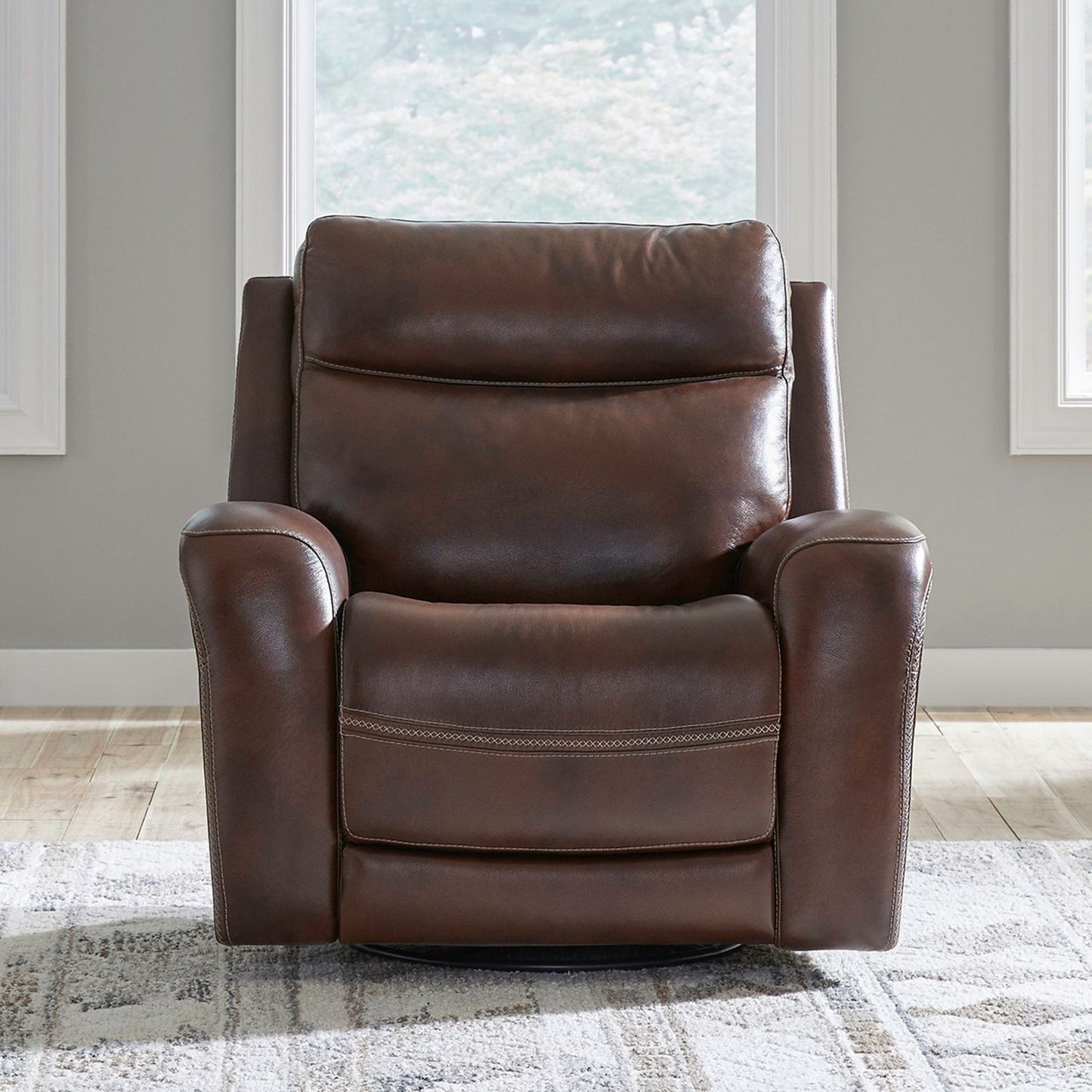 Blair Cognac Leather Dual Power Recliner