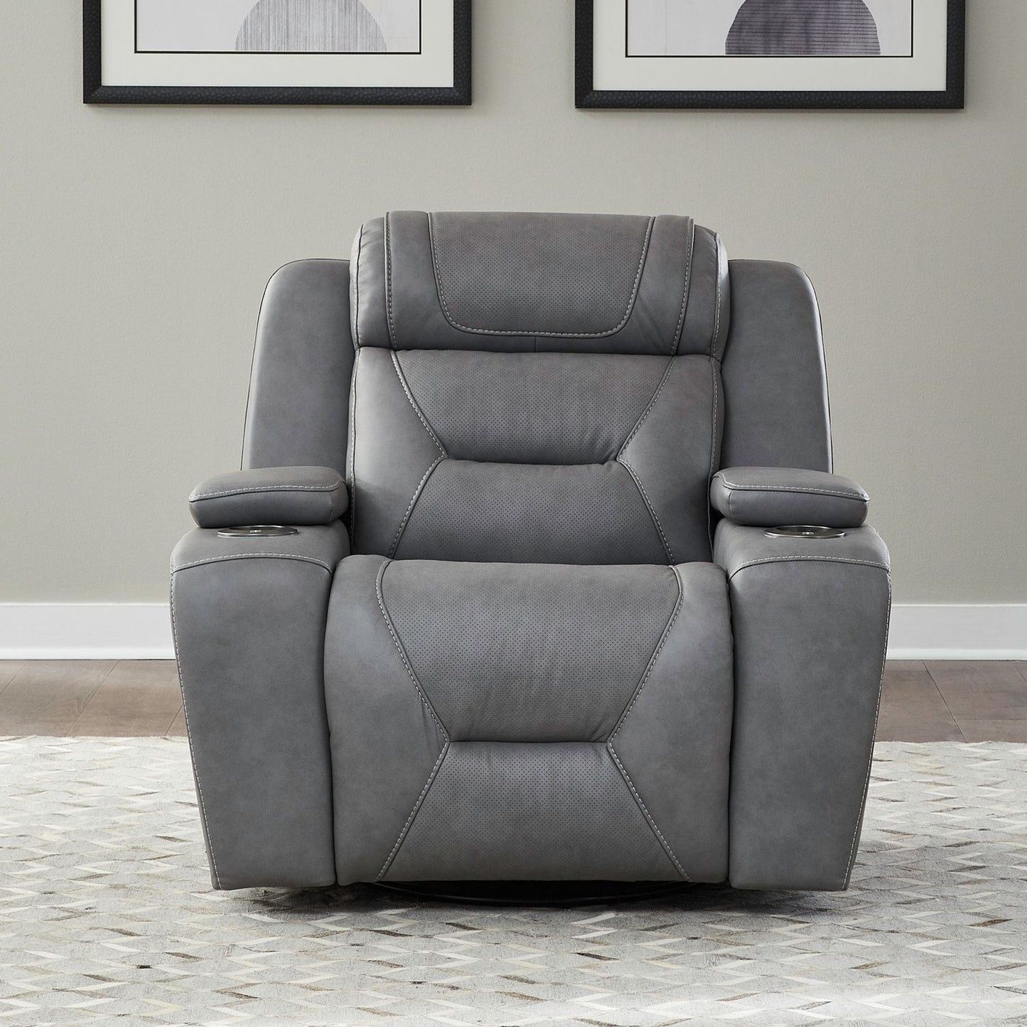 Chapman Dual Power Leather Recliner