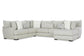 Tweed Silver 3 PC Stationary Sectional