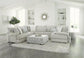 Tweed Silver 3 PC Stationary Sectional