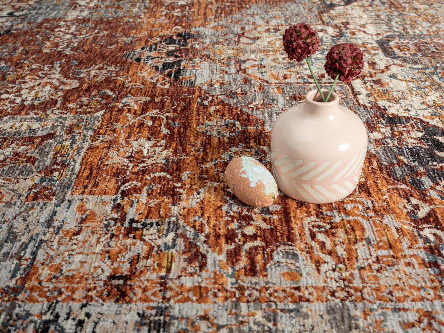 AMELIA RUG COLLECTION (AM01)  (Colors: Charcoal, Rust and Peach)