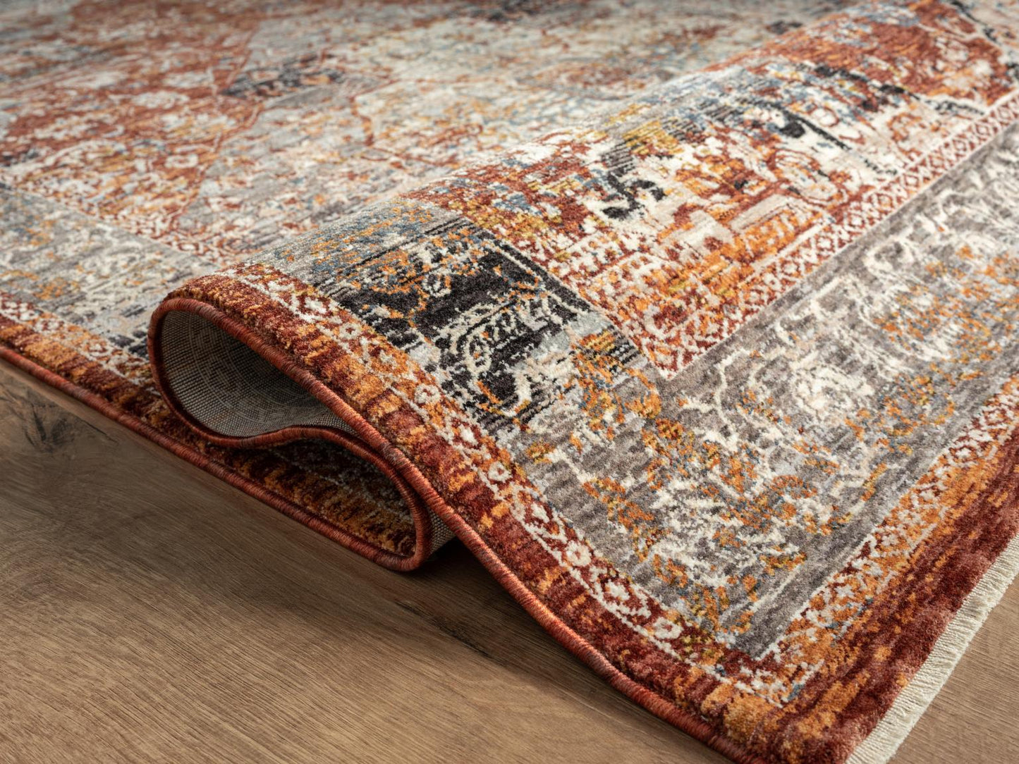 AMELIA RUG COLLECTION (AM01)  (Colors: Charcoal, Rust and Peach)