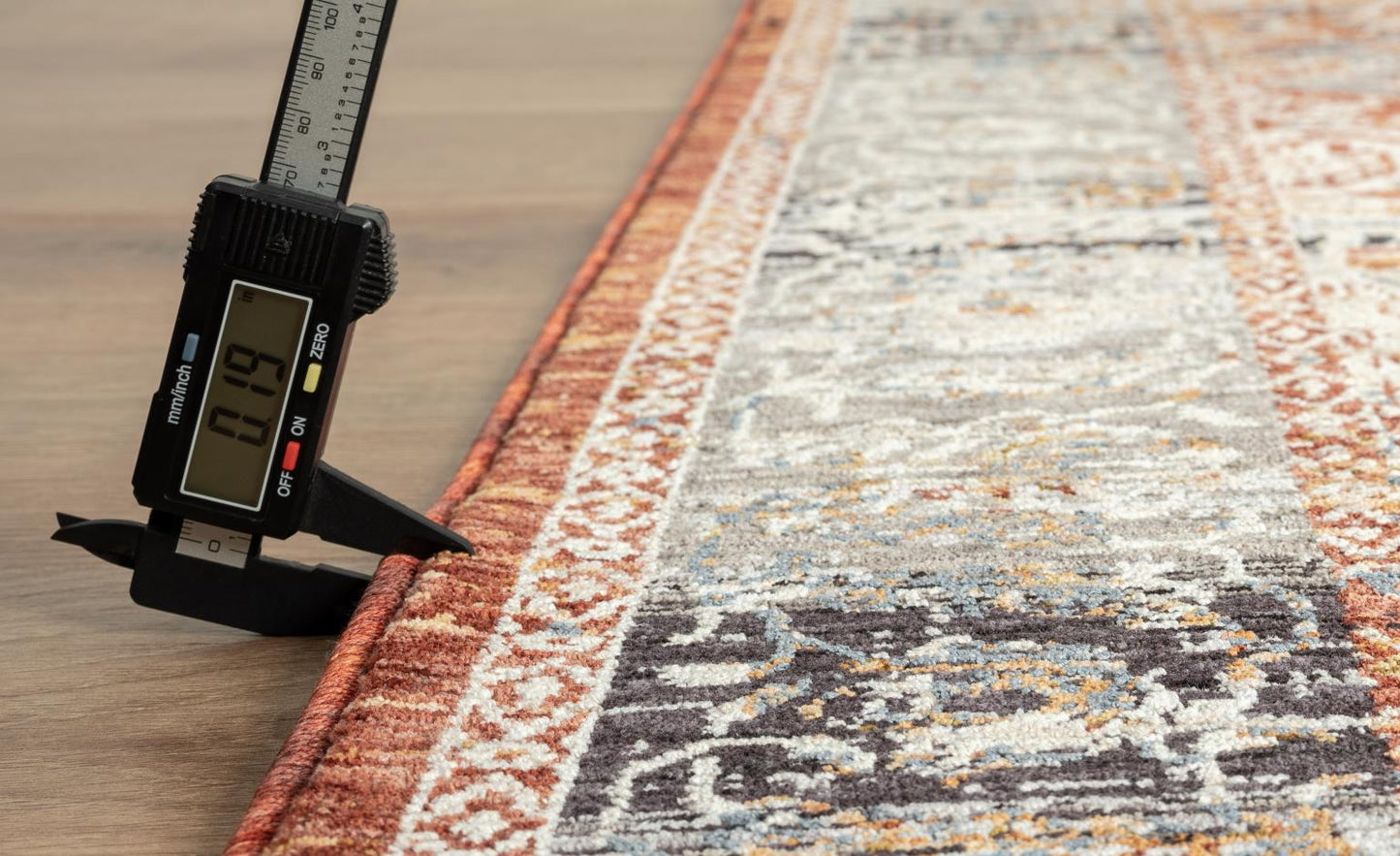 AMELIA RUG COLLECTION (AM01)  (Colors: Charcoal, Rust and Peach)