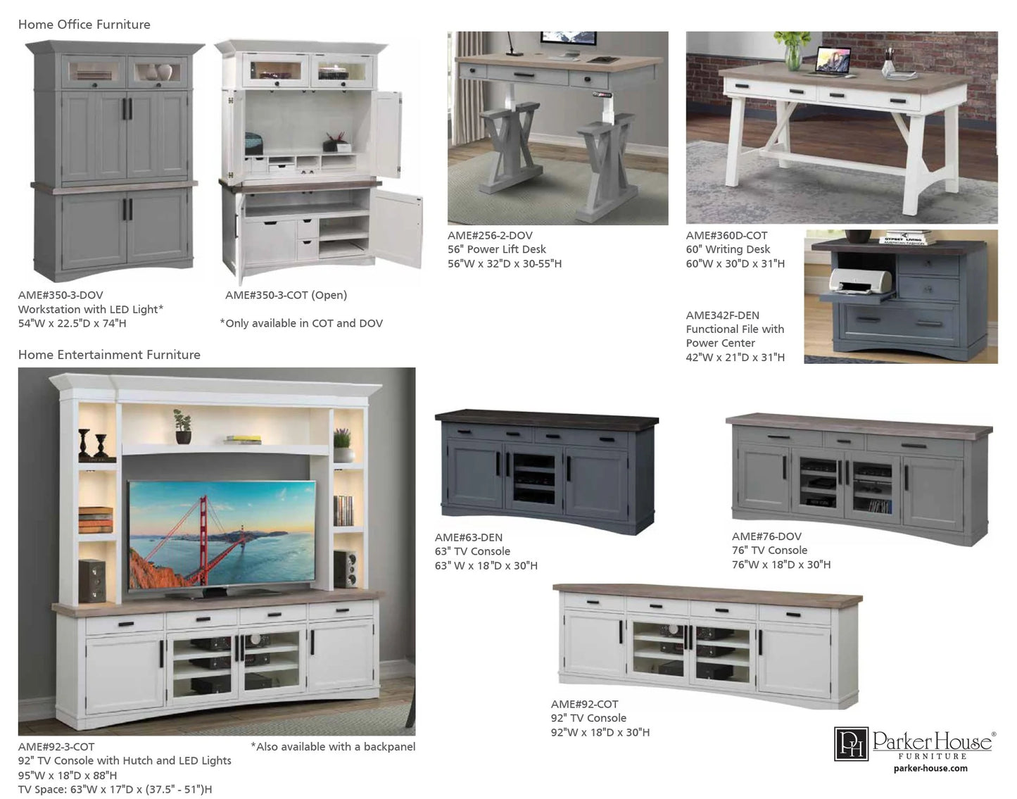 AMERICANA MODERN - DENIM 60" Writing Desk