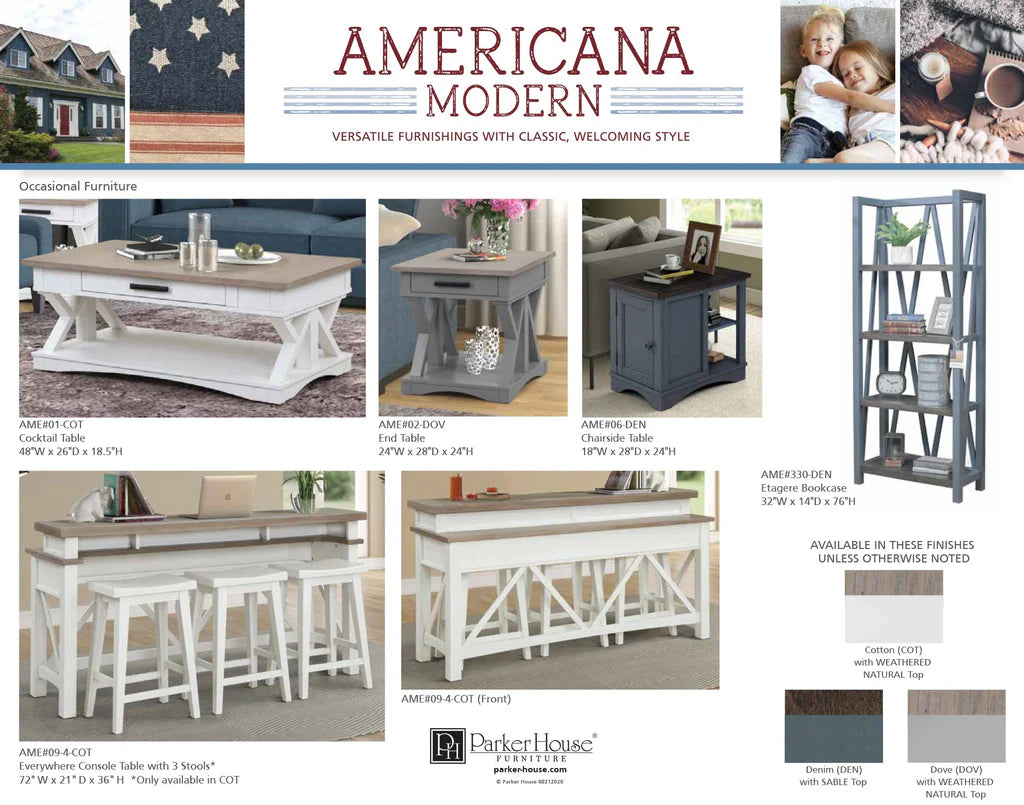 AMERICANA MODERN - DENIM 60" Writing Desk