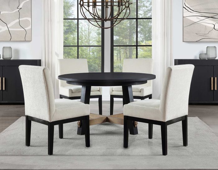 Aubrey 54″ Round Dining Table-Chairs