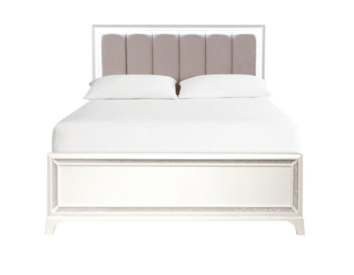 Cassie Illuminating Glam Queen Bed-King Bed-Chest-Nightstand-Dresser-Mirror