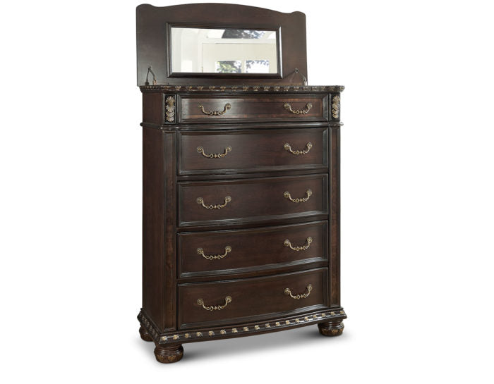 Monte Carlo Queen or King Bed-Dresser-Mirror-Chest-Nightstand-Media Chest