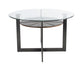 Olsen 5pc Glass Top Table & Upholstered Chairs