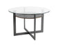 Olsen 5pc Glass Top Table & Upholstered Chairs