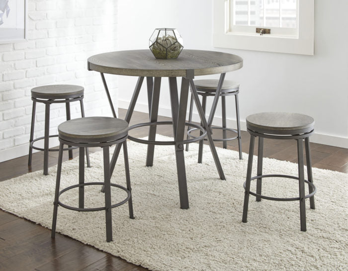 Portland 5 Piece 42-inch Round Counter Dining Set (Table & 4 Counter Stool’s)