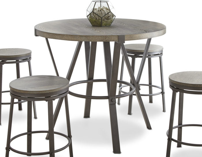 Portland 5 Piece 42-inch Round Counter Dining Set (Table & 4 Counter Stool’s)