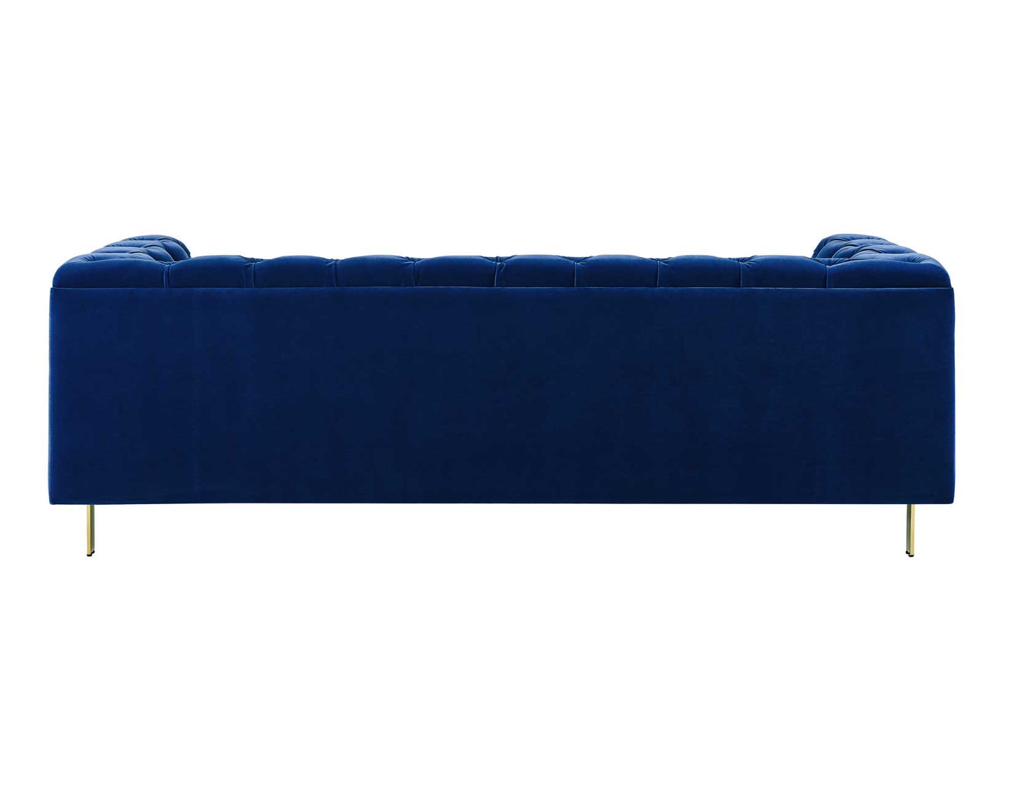 Charlene Blue Velvet Button Tufted Rolled Arm Chesterfield Sofa & Loveseat