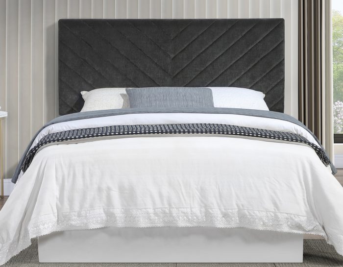 Tara Queen/Full Chevron Dark Gray Headboard