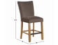 Artemis 5-Piece 54″ Square White Marble Counter Table, Sand Finish w/ Brown Velvet Counter Chairs