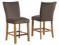 Artemis 5-Piece 54″ Square White Marble Counter Table, Sand Finish w/ Brown Velvet Counter Chairs