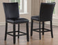 Artemis 54″ Square White Marble Counter Table with  Black Vegan Leather Counter Chairs