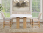 Artemis 5 Piece 54″ Square White Marble Counter Table, Tan Finish w/ Beige Chenille Counter Chairs