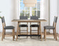 Aubrey Counter Table & Chairs, Driftwood Finish