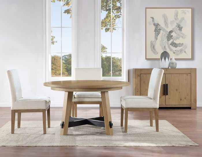 Aubrey 54″ Round Dining Table-Chairs-Driftwood