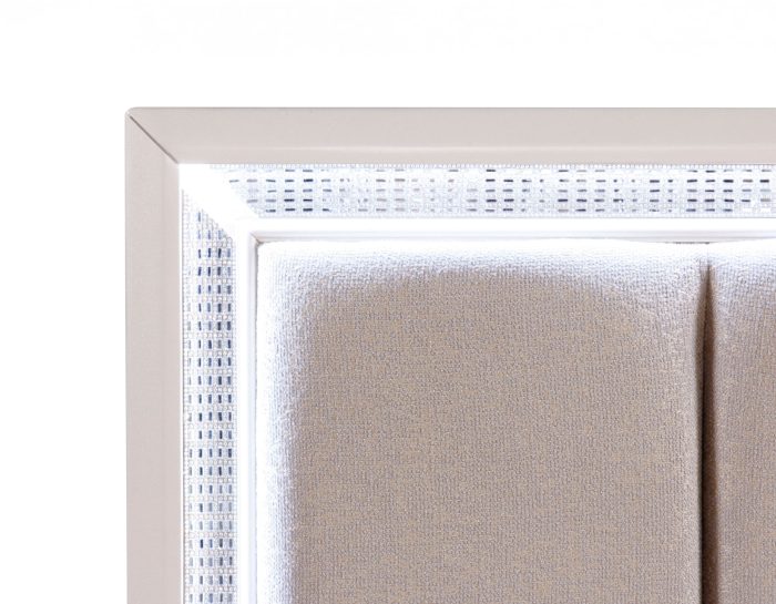 Cassie Illuminating Glam Queen Bed-King Bed-Chest-Nightstand-Dresser-Mirror