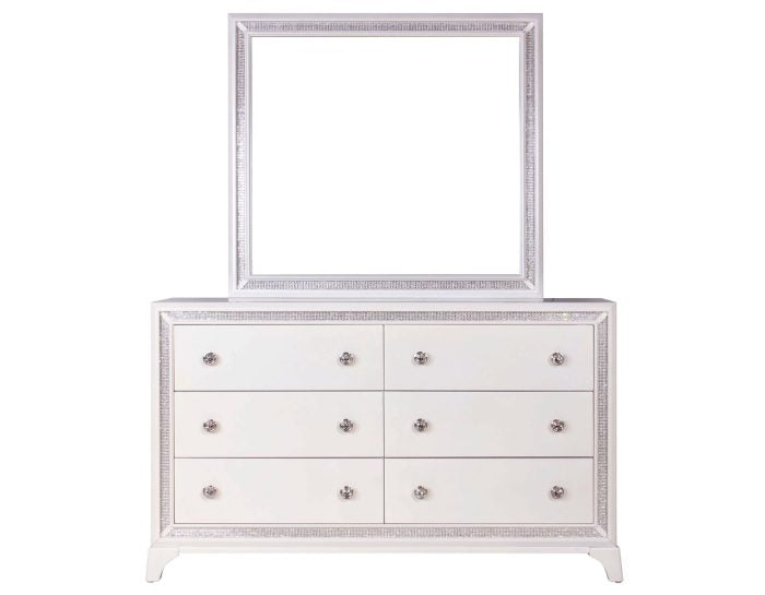 Cassie Illuminating Glam Queen Bed-King Bed-Chest-Nightstand-Dresser-Mirror