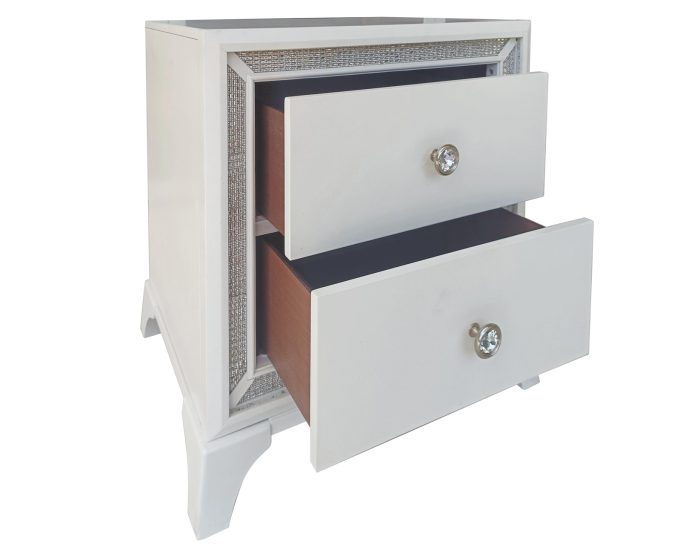 Cassie Illuminating Glam Queen Bed-King Bed-Chest-Nightstand-Dresser-Mirror