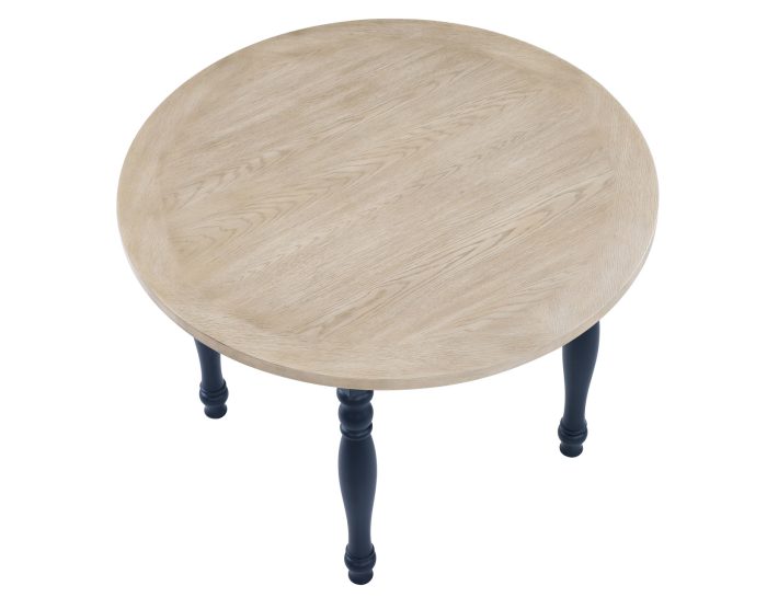 Darcy 42″ Round Dinning Table & Chairs, Midnight Blue and Natural Finish
