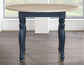 Darcy 42″ Round Dinning Table & Chairs, Midnight Blue and Natural Finish