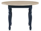 Darcy 42″ Round Dinning Table & Chairs, Midnight Blue and Natural Finish